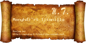 Menyhárt Titanilla névjegykártya